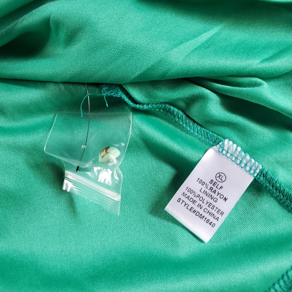 Holy Slit Sleeveless Paisley Green Maxi Dress Lace V-neck Summer XL Beachy Boho - Picture 11 of 14